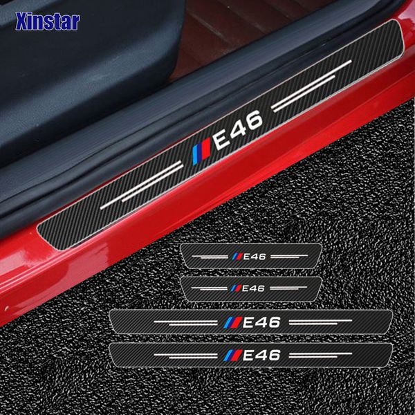 

4pcs carbon fiber car door sill sticker for bmw e46 auto accessories