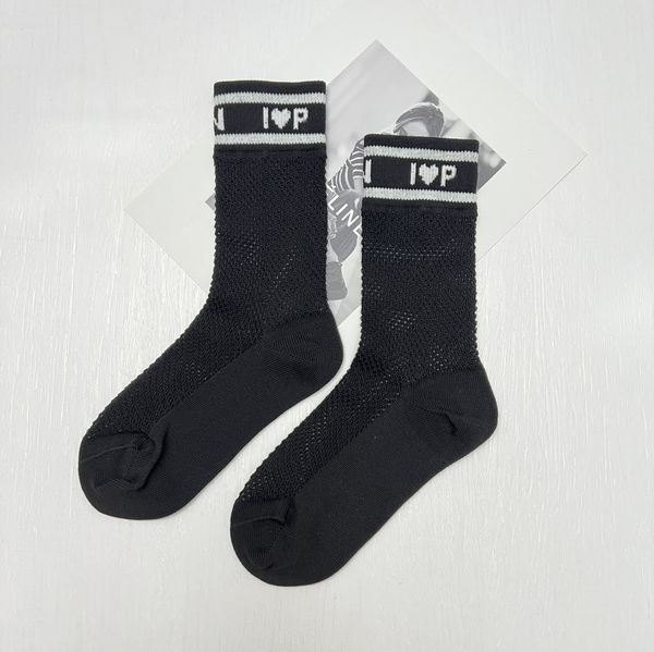 

classic letter brand love calf socks fashion hosiery spring summer mesh hollowed hosierys designer middle tube sock 4kde, Black;white