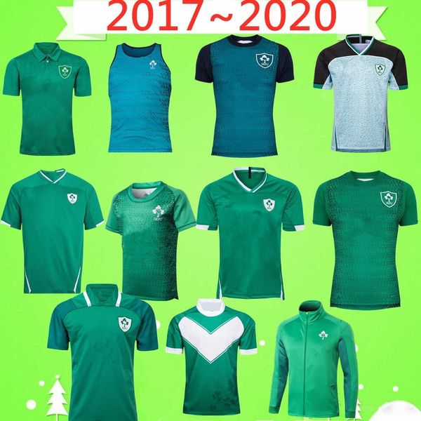 

2017 2020 ireland rugby league jersey champion national team rugby home court away retro game green league shirt polo jacket world cup vest, Black;gray
