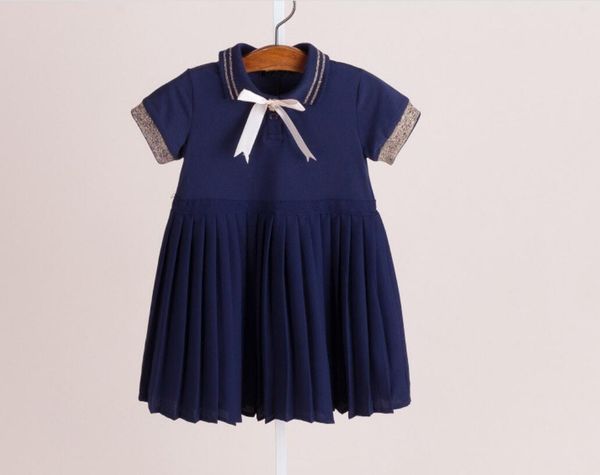 

2021 summer fashion kids clothes girl dress stitching brand letter style short sleeve baby girl princess dress w 42, Red;yellow