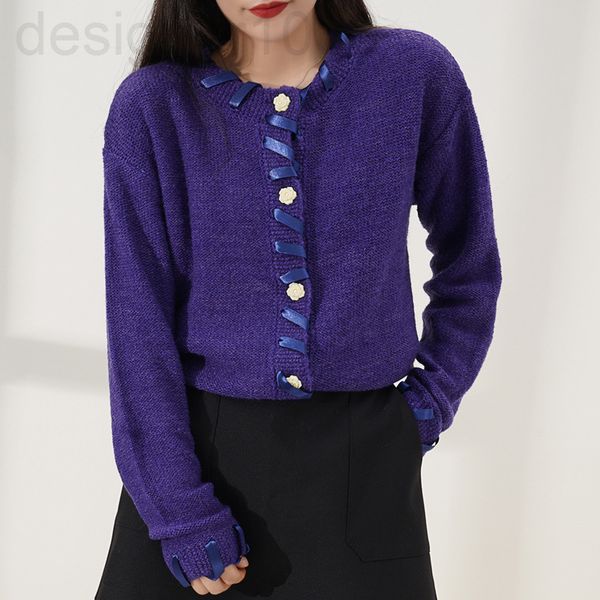

women's knits & tees designer []autumn and winter french solid color design sense flower sweater temperament exposed clavicle heart mac, White