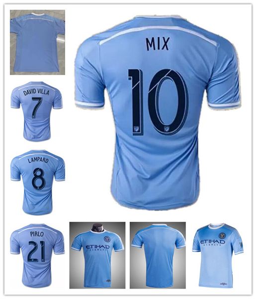 

new york city retro soccer jersey 15 16 nycfc david villa lampard pirlo mix diskerud home vintage classic football shirt, Black;yellow