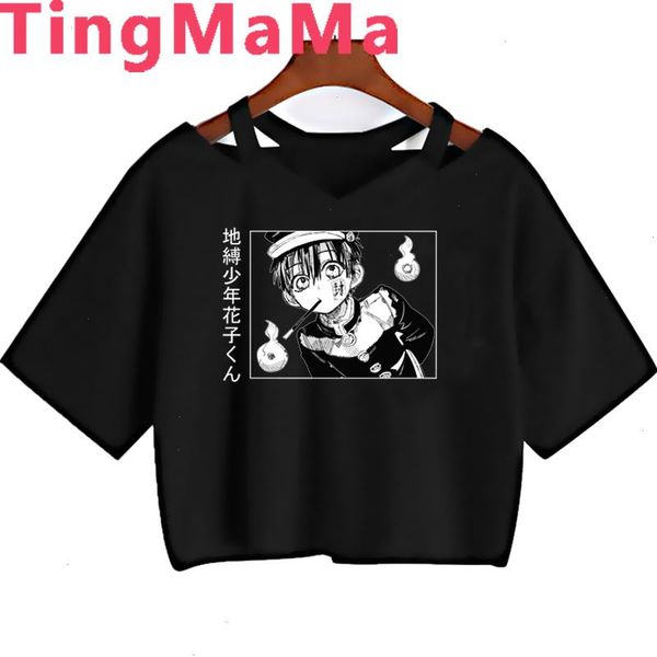 

toilet bound japanese anime hanako kun t shirt women kawaii cartoon y2k aesthetic grunge graphic tees harajuku female, White