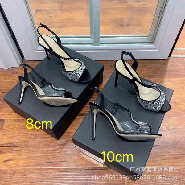 

sandals spring silk, satin, drill stitched pvc fish mouth open toe high-heeled sandals women's shoes, Black