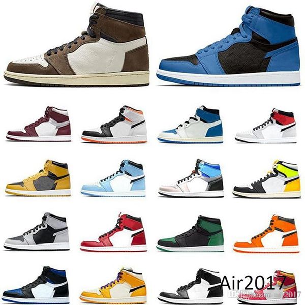 

mid 1 1s men basketball shoes sandals light smoke grey royal blue laser orange black white iridescent reflective running sneakers 36-46