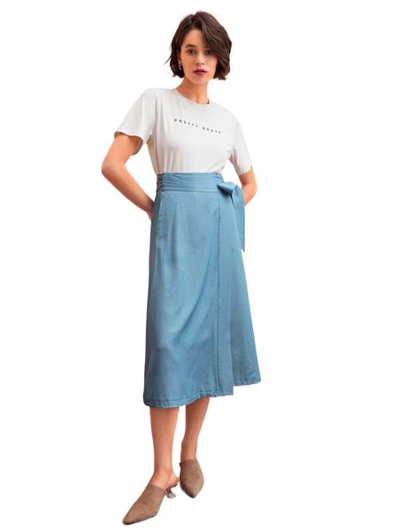 

motf premium viscose wrap skirt l8rb#, Black