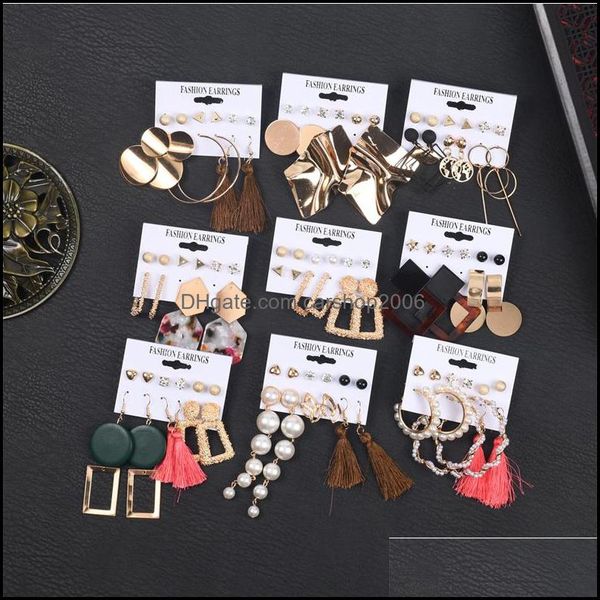 

dangle chandelier earrings jewelry hoop earring for women girls fashion bohemian acrylic drop tassel set leopard pri dhsho, Silver