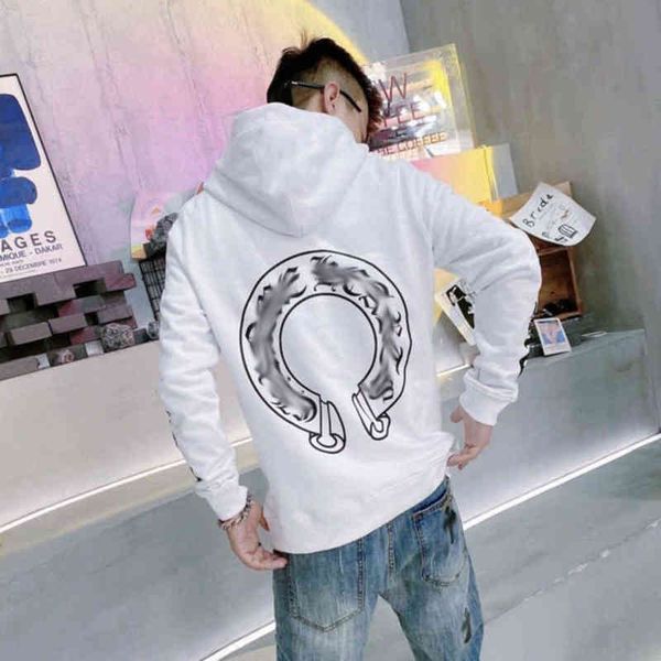 

classic fashion mens sweatshirts designer luxury hoodies ch zipper hooded sweater cross flower pullover sanskrit pattern casual coat women, Black
