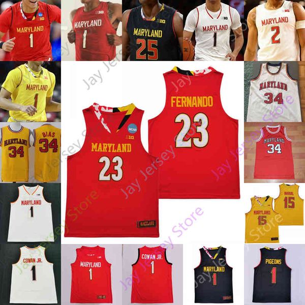 

maryland terrapins stats basketball jersey ncaa college ike cornish marcus dockery xavier green graham iii brett karkus aidan mccool arnaud, Black