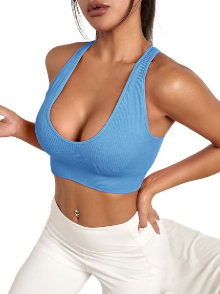 

medium support seamless racer back sports bra r7qn#, Gray