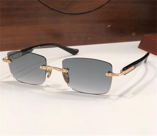 

new fashion design retro men sunglasses deep ii square lens rimless classic simple and versatile style uv400 protection eyewear quality, White;black