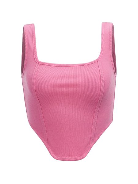 

ribbed knit asymmetrical hem tank p2ew#, White