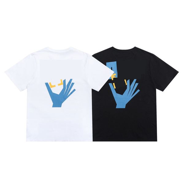 

fashion brand classic mens t shirts loose offs cotton men women t-shirt designers short sleeve letter oil paint tees black white shirt eur, White;black