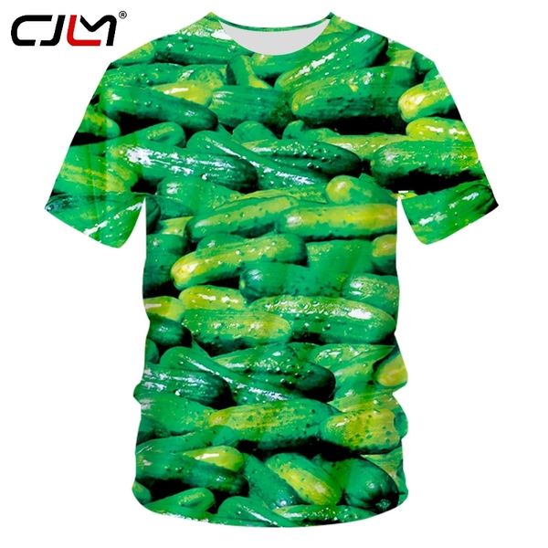 T-shirt Homme Kurzarm 3D T-shirt Druck Gemüse Gurke Grün Hip Hop 7XL Habiliment Unisex Sommer DropShip 220623