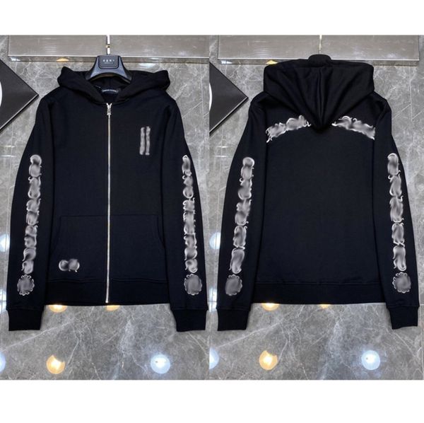 

luxury men's brand jackets zipper men hoodies designer horseshoe cross fashion print ch sweatshirts women loose coat casual pullover h, Black;brown