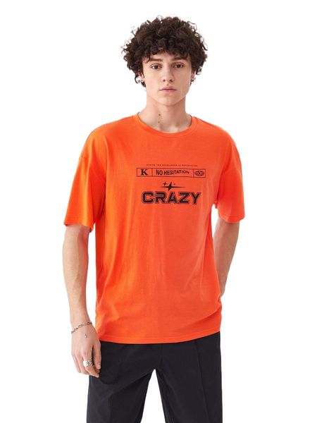 

1pc letter & geo print drop shoulder tee b1mp#, White;black