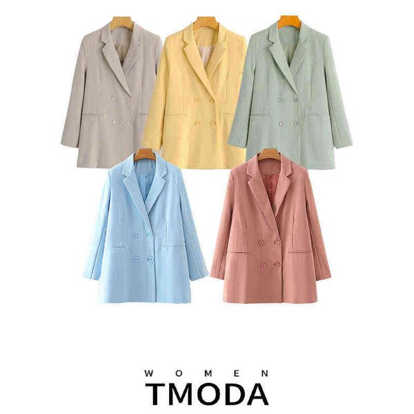 

suit tmoda456 women 2022 fashion office wear double breasted blazers jacket vin, White;black