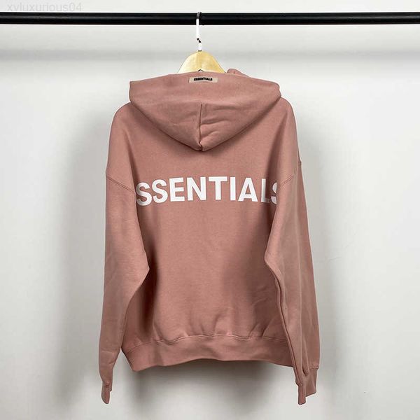 

women's hoodie pink hooded sweater double line essentials fashion brand, Black