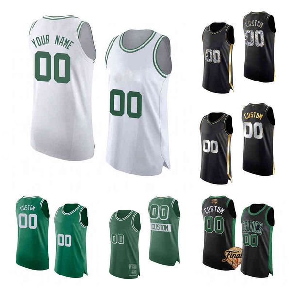 

custom authentic player version stitched basketball jerseys jayson tatum al horford jaylen brown malcolm brogdon derrick white smart william, Black