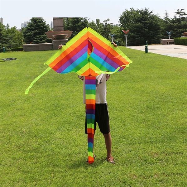 Long Tail Rainbow Kite Outdoor Kites Flying Toys Kite For Children Kids 220621