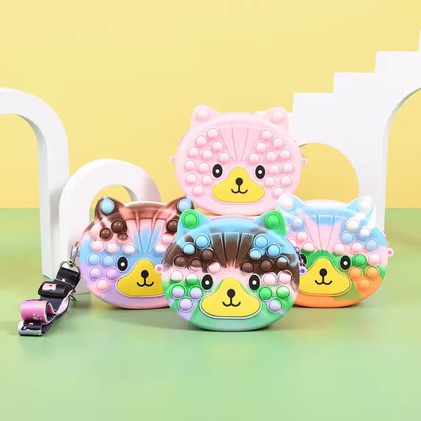 Push Bubble Cat Portamonete Ladies Messenger Bag Fidget Toys Simple Small Dimple Squeeze Toys Regali per bambini per ragazze