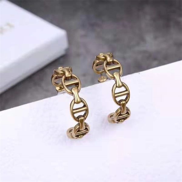 

shop 80% off clearance high-end version letter earrings women's light luxury fashion earrings, Golden