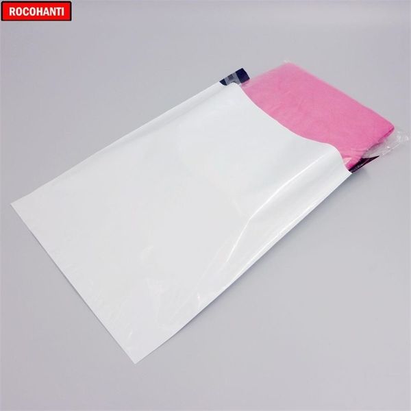 Rocohanti 100x белые политиппинговые пакеты на заказ печатная пластиковая доставка почтовая сумка 1730 см 210302