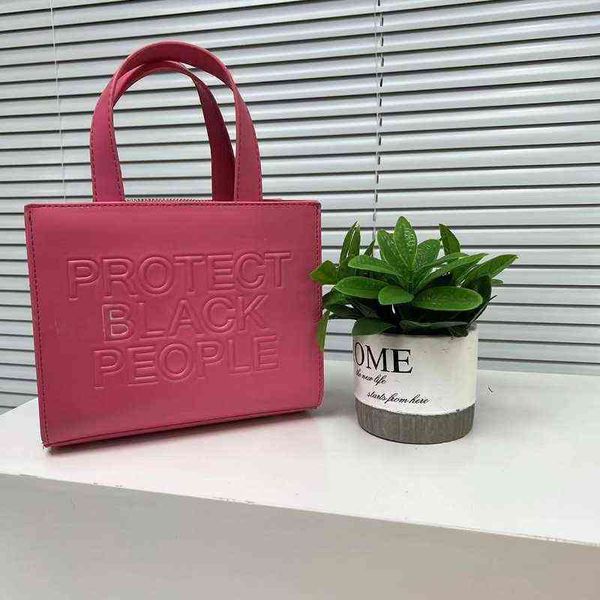 

summer beach crossbody bag leather shopping character letter handbag women protect black people tote shoulder bag women 2022 y220428