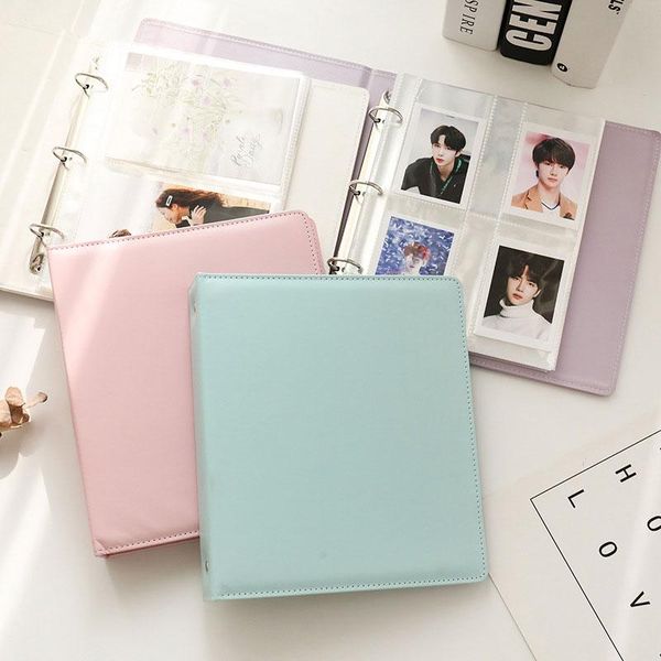 Bolsos de bloco de notas PO Macaroon Cor 3 Hole PU couro Diy Binder Notebook Diário da agenda Planejador de papel de papelariaNotepads Notas de notas notepad