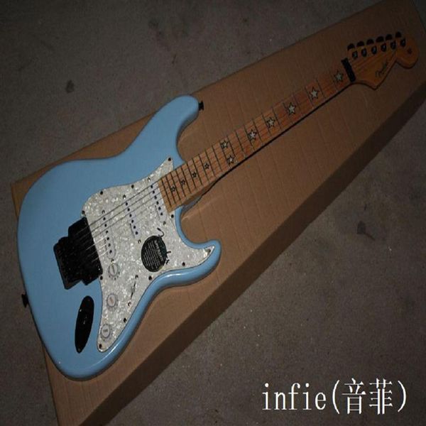 

custom body pentagram double roll floyd rose tremolo electric guitar2082