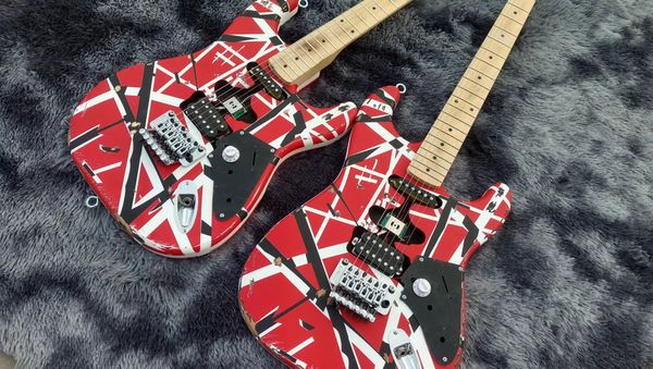 

aged edward van halen electric guitar body alder maple fingerboard 3 pickups