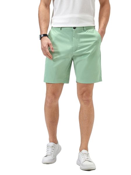 

men slant pockets bermuda shorts j76m#, White;black