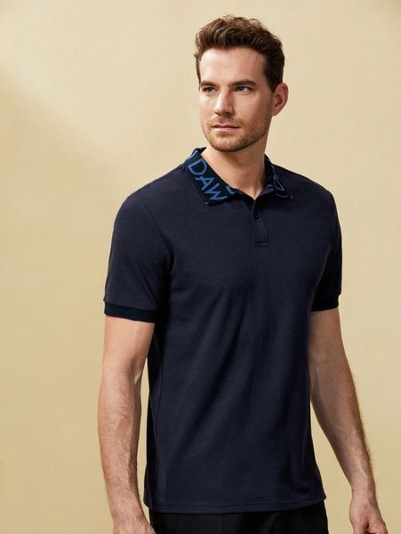 

men letter graphic polo shirt s8c8#, White;black