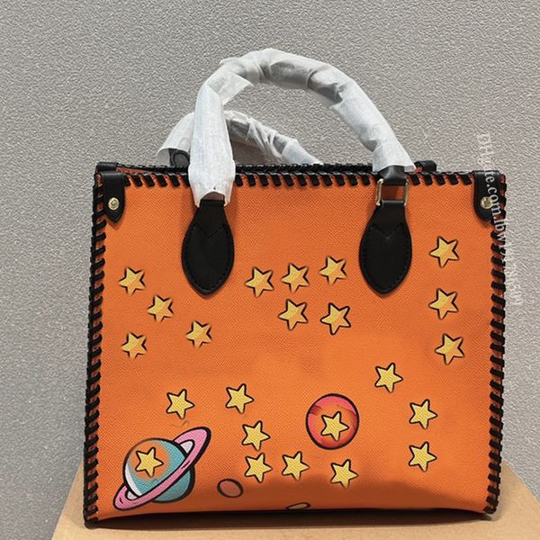 

2022 designer brands painted space figure leather tote fashion printing on the go bag womens handbag animation mummy totes bag luxury ontheg
