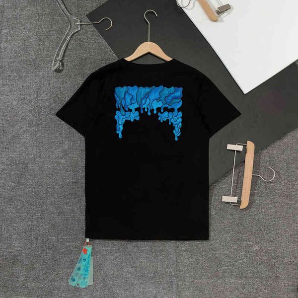 

classic brand mens fashion t shirts loose offs cotton men women t-shirt designers short sleeve letter oil paint tees black white shirt xlra, White;black