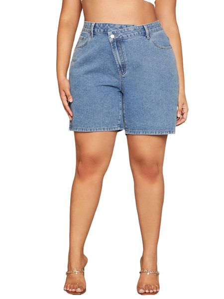 

plus high waist denim shorts n6dv#, White;black