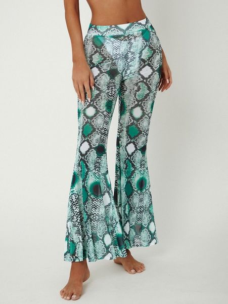 

sxy snakeskin print cover ups pants n1ge#, White;black