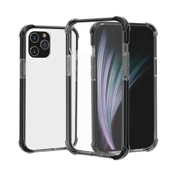 Capas de telefone duro acrílico claro à prova de choque para iPhone 13 12 11 Pro Xs Max XR 6 7 8 Mais cores duplas Capa de celular transparente