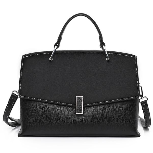 

new fashion horsehair leather bag women's simple large capacity handbag