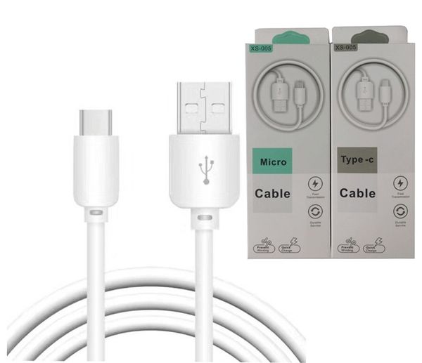 Micro Type C USB-кабели для зарядного устройства телефона Кабель для передачи данных зарядного устройства с розничной упаковкой для смартфона Samsung S22 S21 S20 S30 A22 A33 A72 OPP Xiaomi Huawei LG