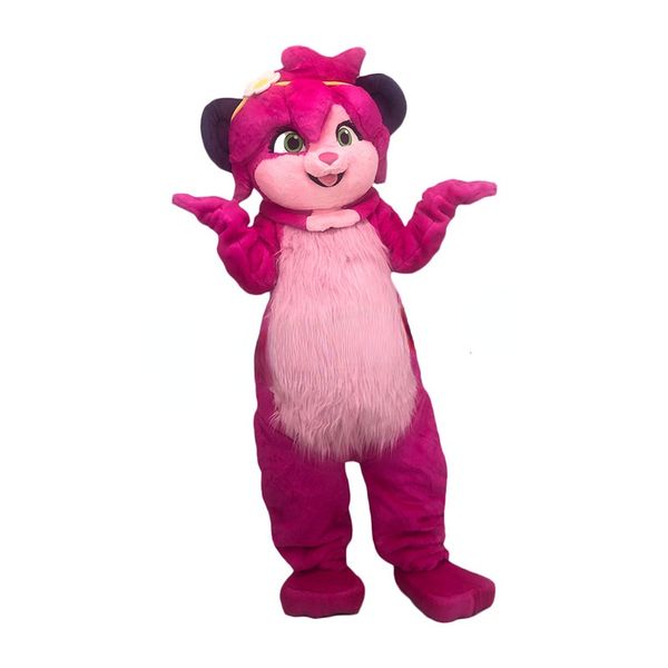 

mascot doll costume pink doll mascot event creative performance costume headgear large-scale events and costumes, Red;yellow