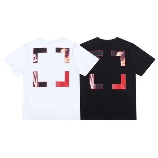 

offs fashion mens brand designer t shirts tees luxury t-shirt religious oil painting letter back arrow tshirts clothing loose cotton women, White;black