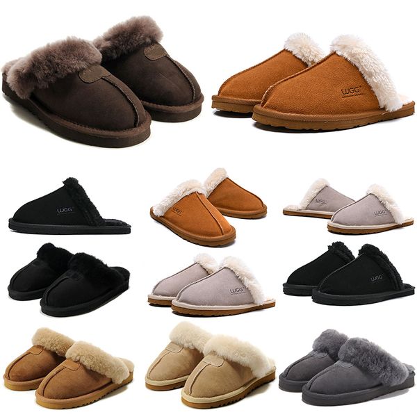 

classic winter slipper mens women slides triple black grey dark brown purple lady grils snow slippers