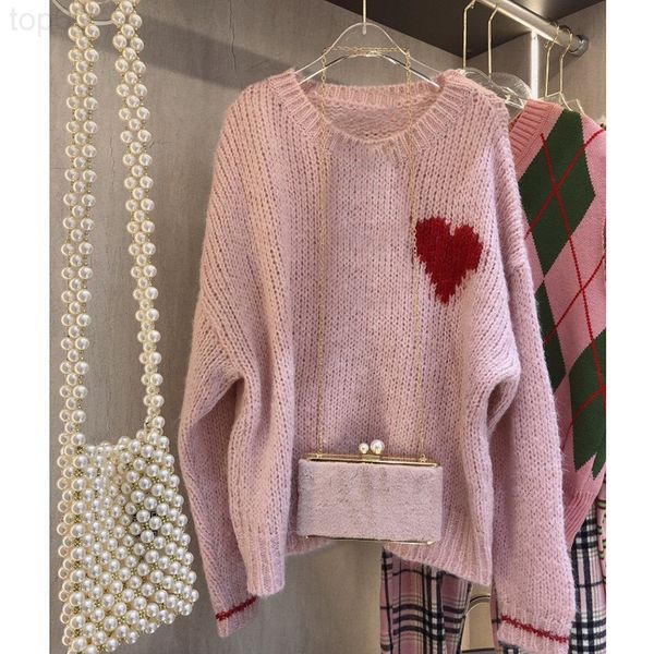 

women's sweaters designer 2021 autumn and winter new casual loose versatile love sweater long sleeve pullover sweater women's nvz0, White;black