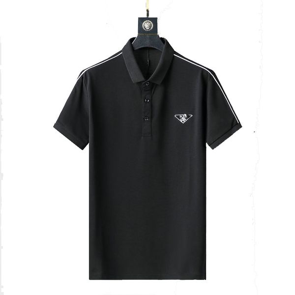 

2022 luxury brand mens designer polo t shirt summer fashion breathable short-sleeved lapel casual top, White;black