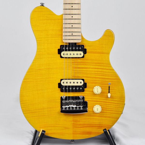 

sterling by music man axis ax3fm flame maple trans gold #ggf1h electric guitar