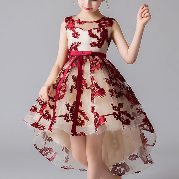 

kids dress for girls costumes wedding birthday new year party tail evening elegant princess summer childrens dress 4-12 yrs, White;blue