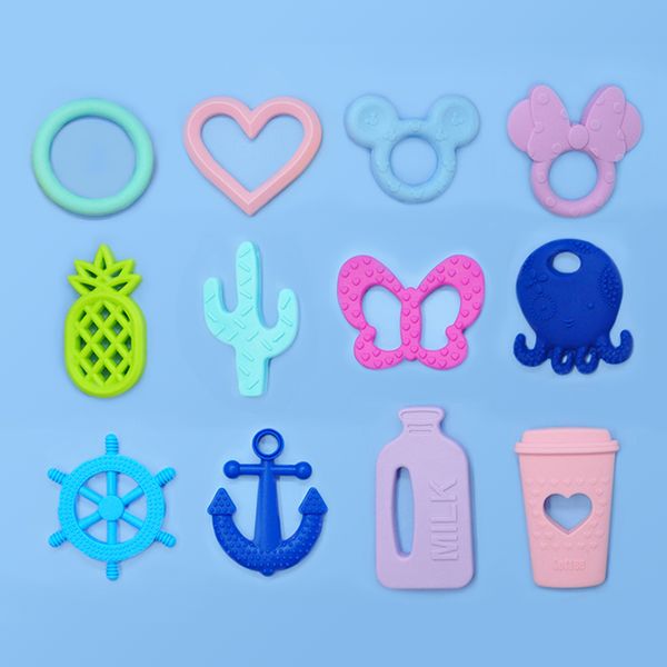 Silicone Toy Toy Sea Ship Anchor Helms Octopus dentes SOUTHS SOUTHS SENSORIAIS TRANTOS DE CHEW PAR