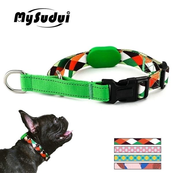 Hunde-Halsband-Kragen-weiches Nylon-Trainings-Slip-Plaid-Martingale-starke Choke-Ketten reflektierend für kleine große S Y200515