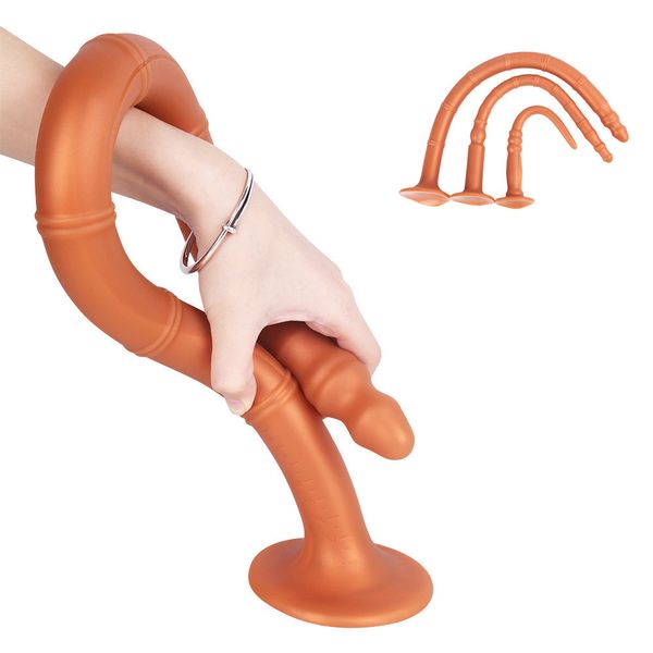 Супер длинный силиконовый анальный дилдо Огромный приклад эротические сексуальные игрушки для женщин, мужчины стимулируют вагинский анус дилататор, сексуальный